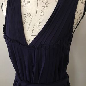 Deep purple dress with tied waist